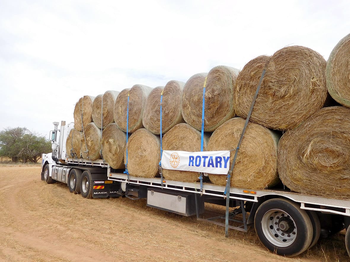 Rotary delivers hay to struggling farmers