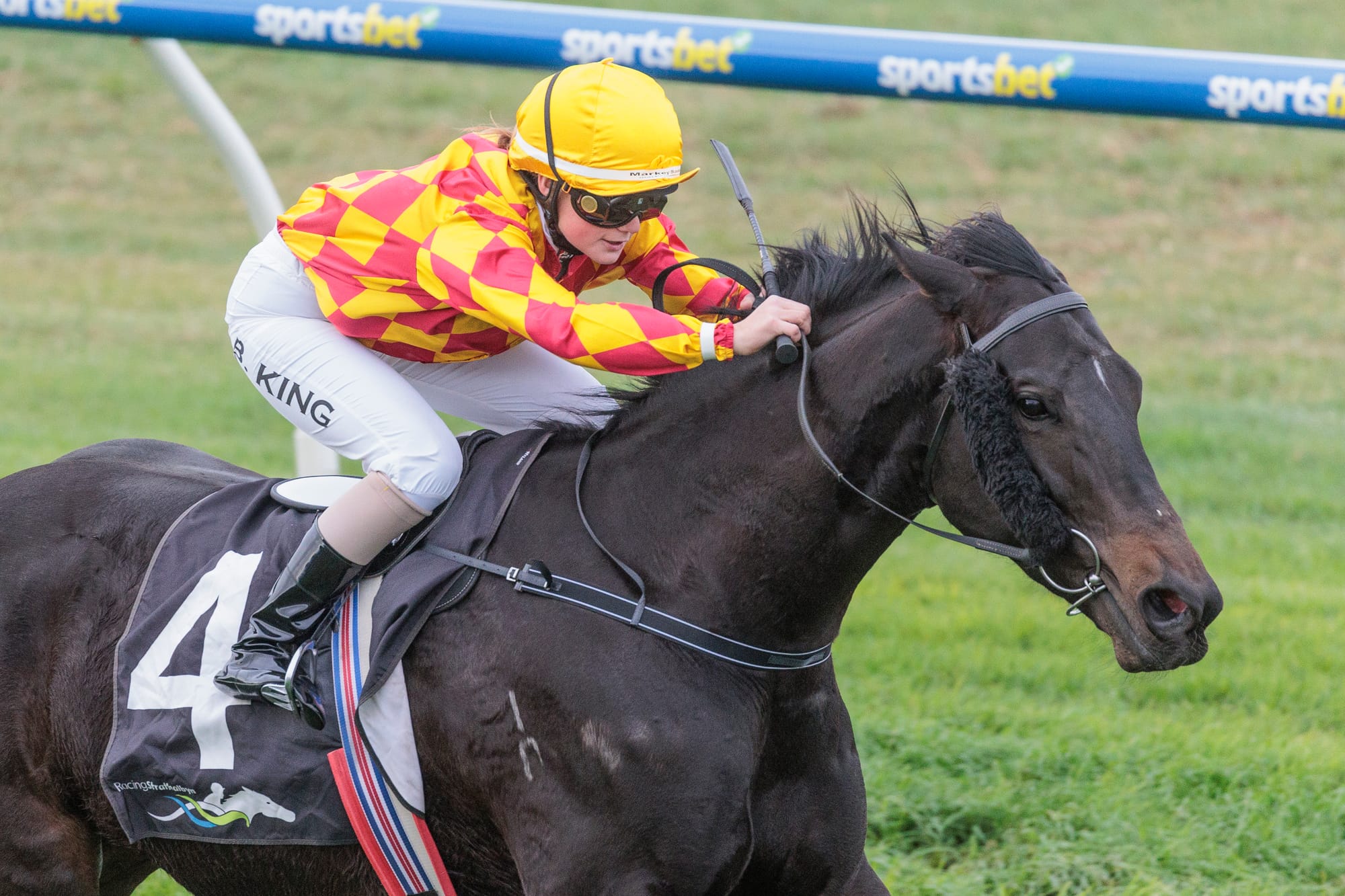 Local apprentice jockey grabs first win at home
