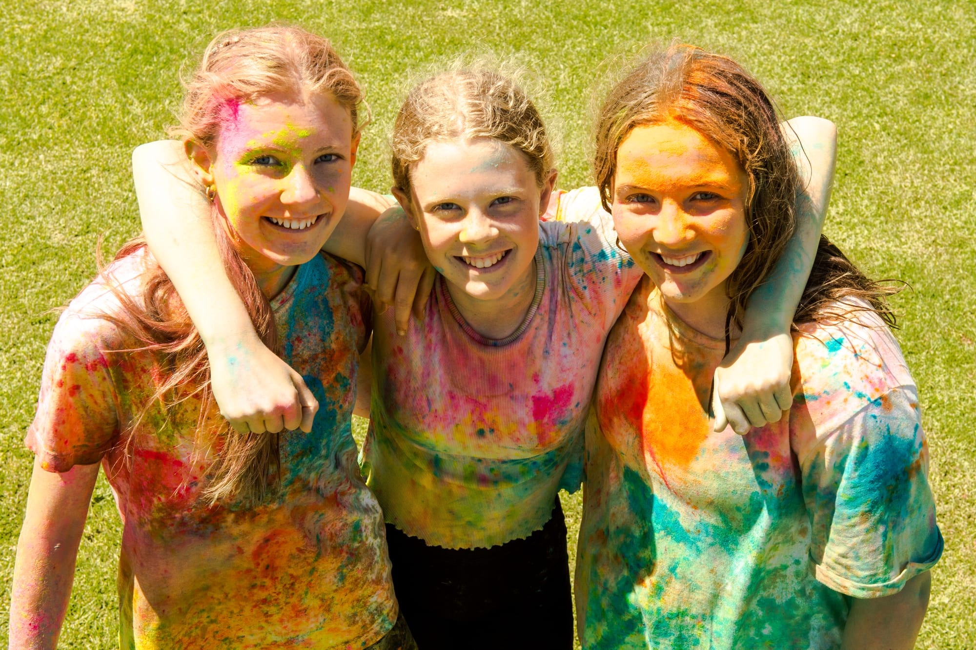 ALL SMILES: Goolwa College students splashed with colour