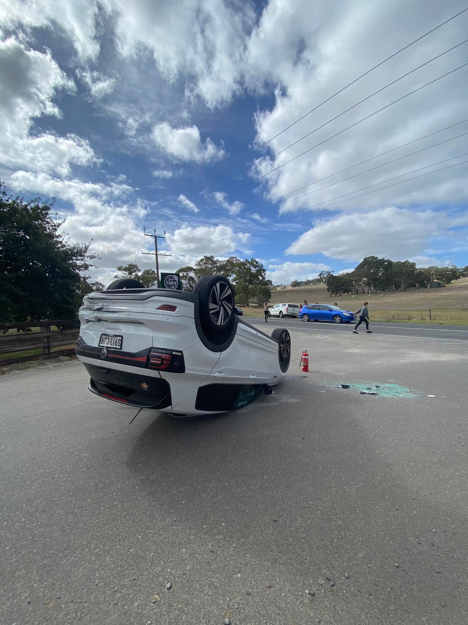 Car flipped in Nairne Road crash, no injuries sustained