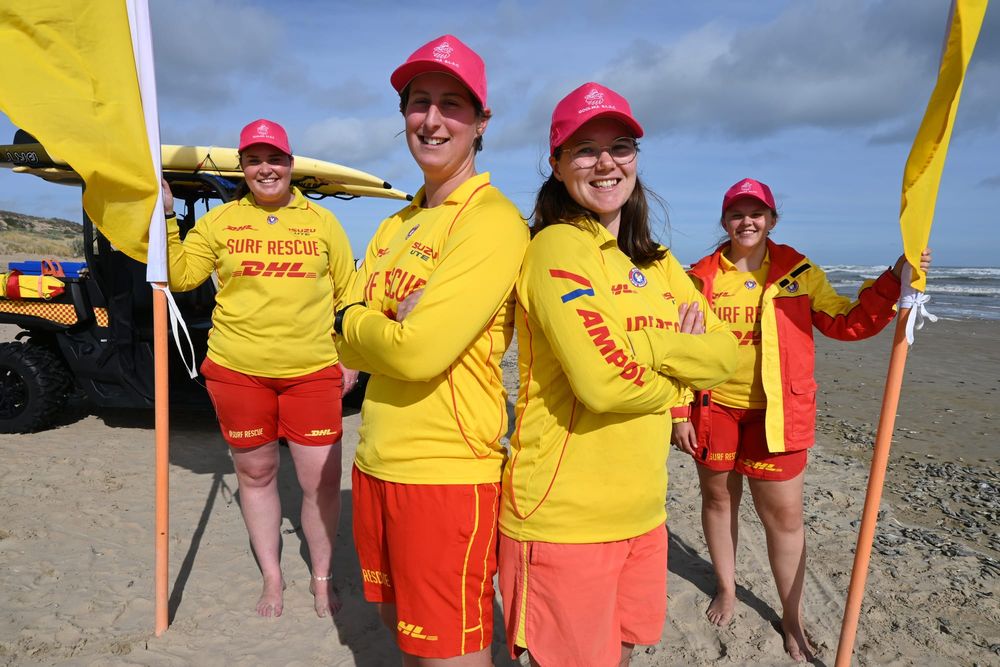 SEA-ING PINK: Women diving into surf lifesaving post image