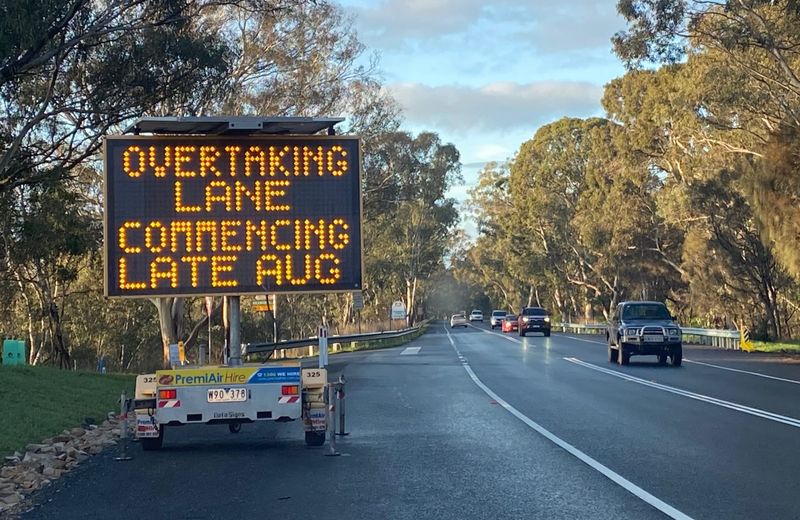 Long Valley Road works to continue as second overtaking lane is installed post image