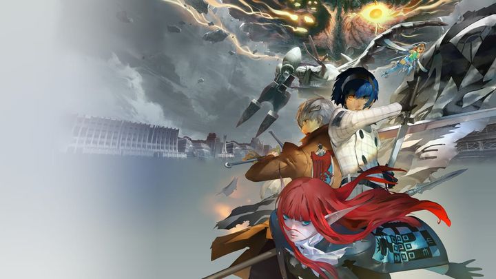 Four of Metaphor ReFantazio's cast - Protagonist , fairy Gallica, Strohl , and Hulkenberg.