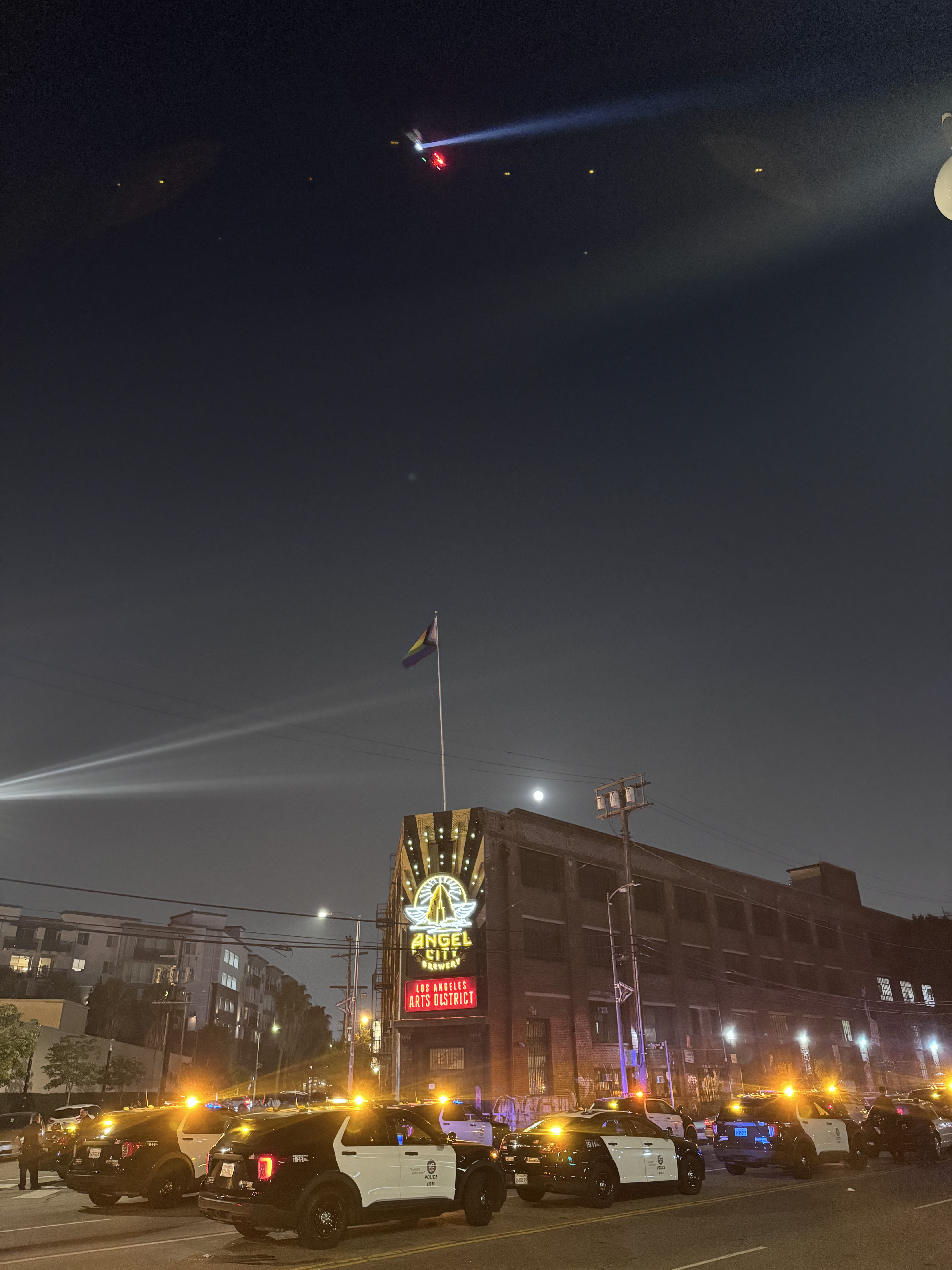 Police chopper overhead