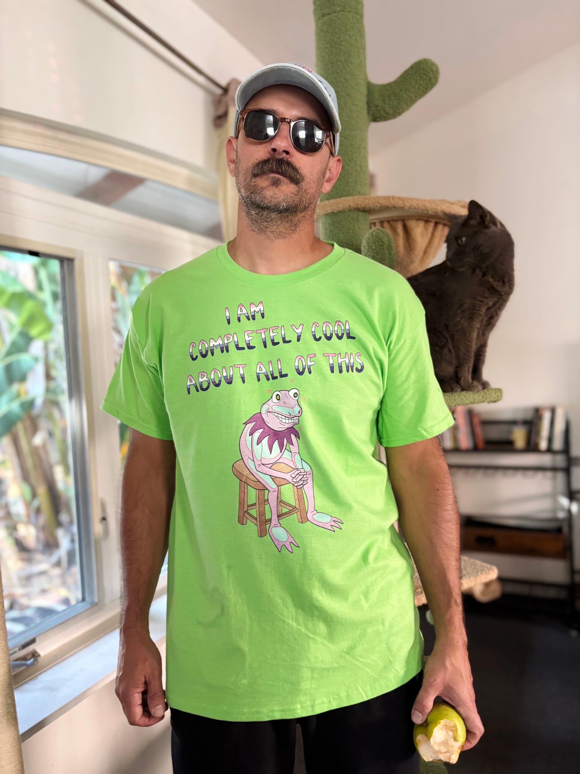 A scared looking frog