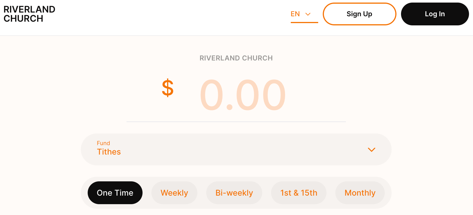 Give page lists "Riverland Church"