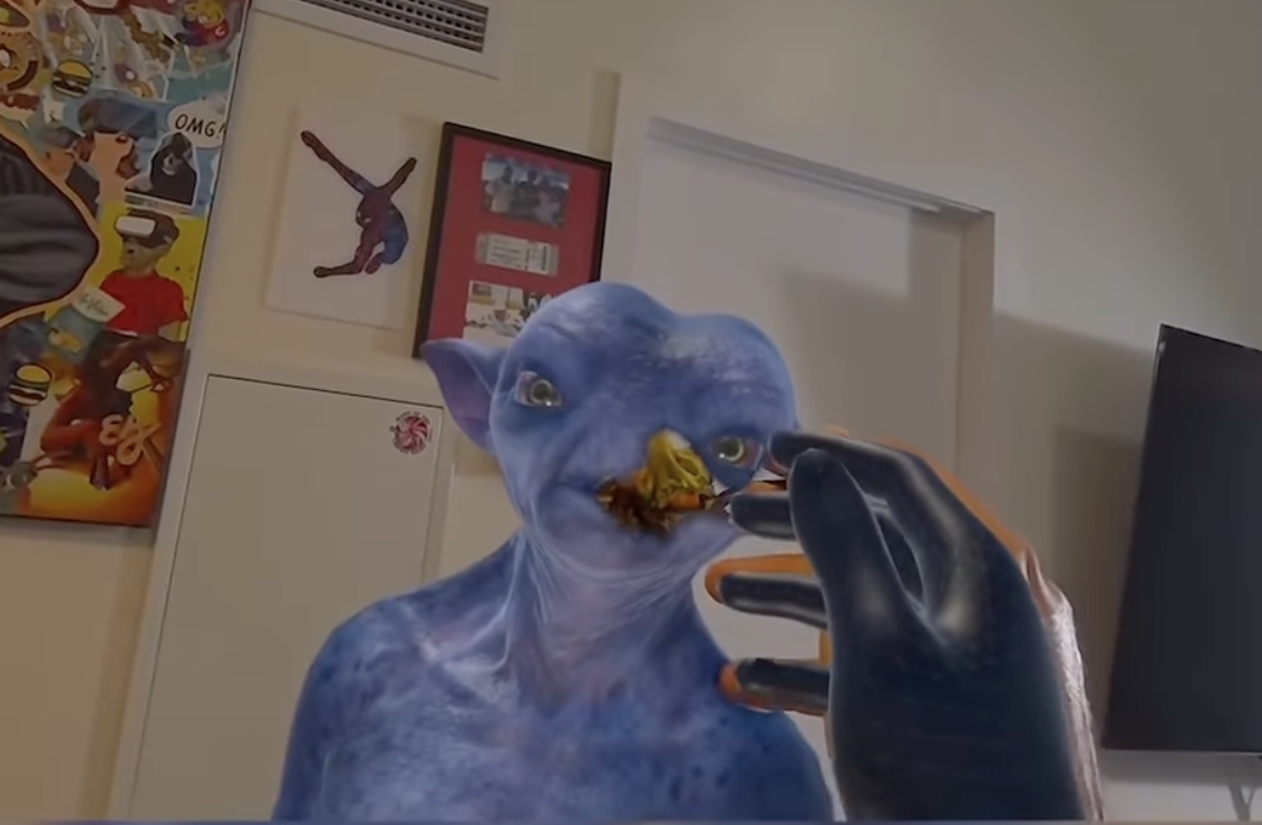 Mervin having a snack.