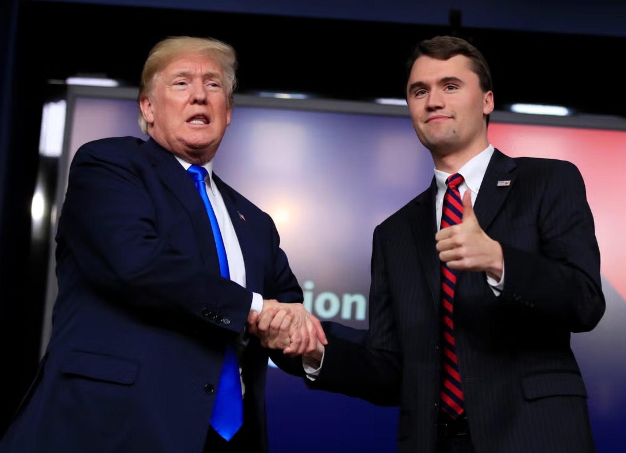 Donald Trump and Charlie Kirk.