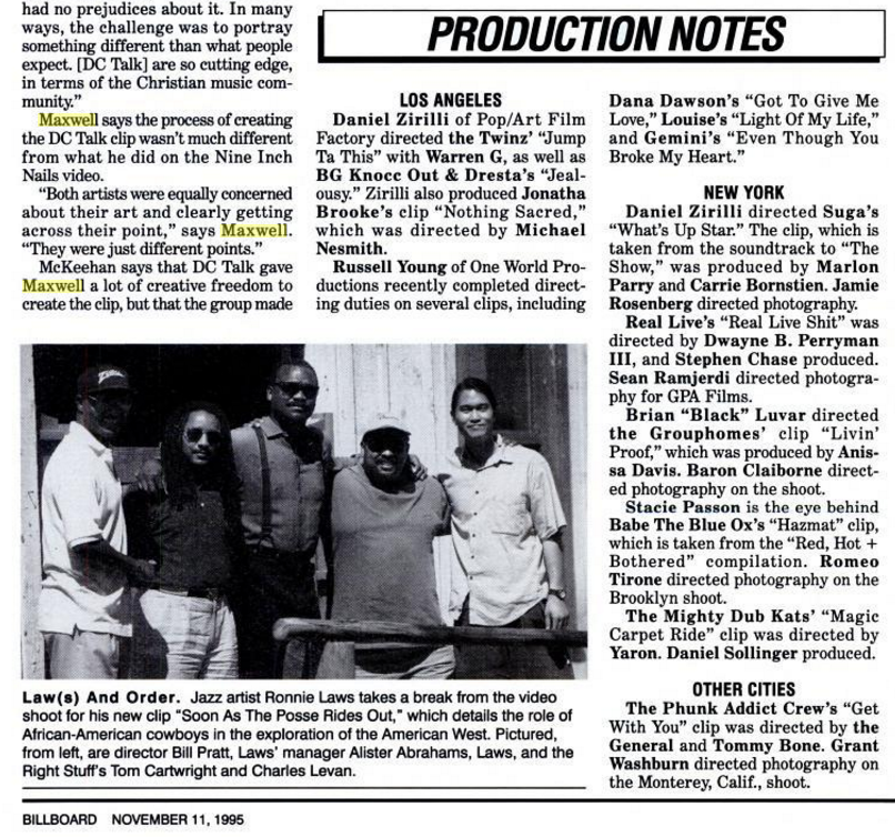 Billboard article from 1995 about DC Talk being provocative