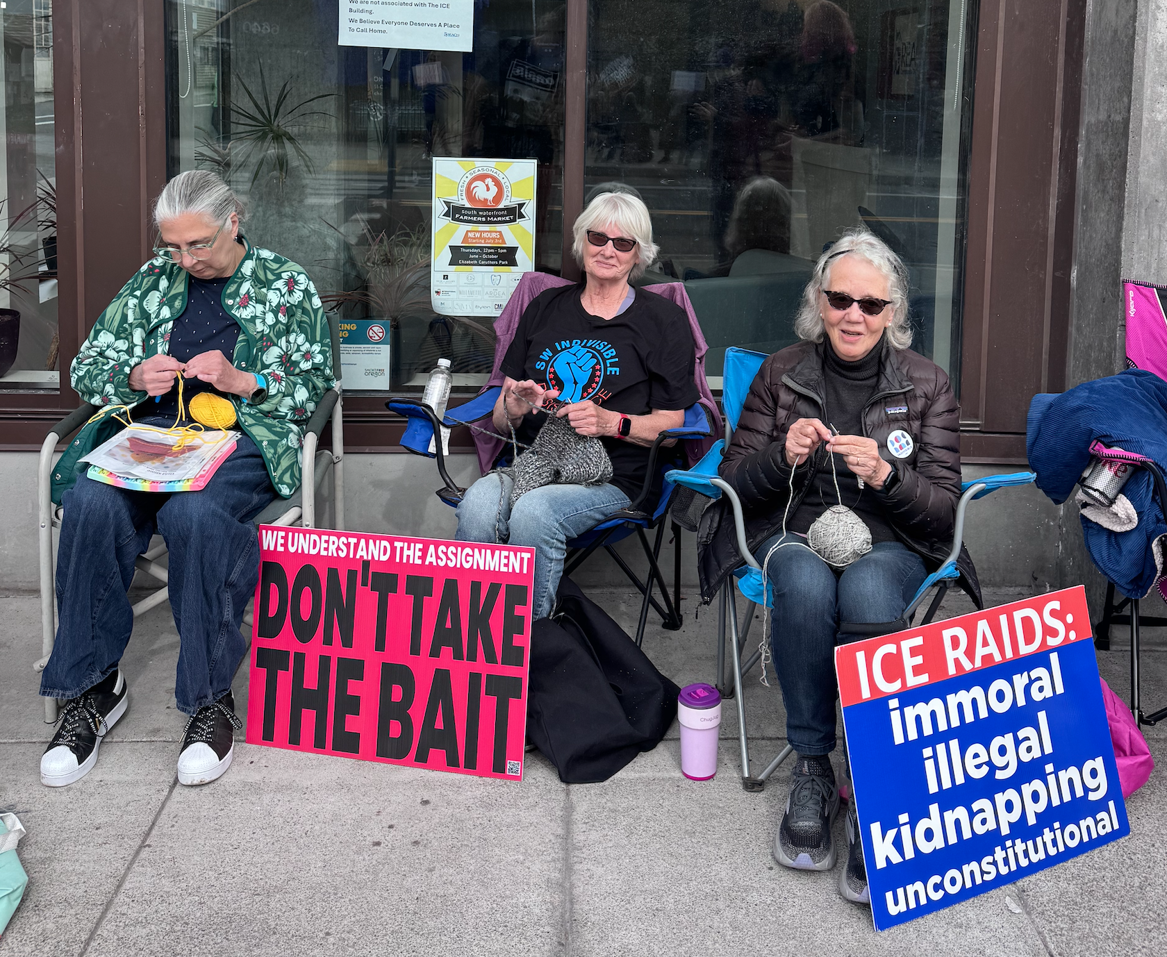 Women knitting and looking cool af