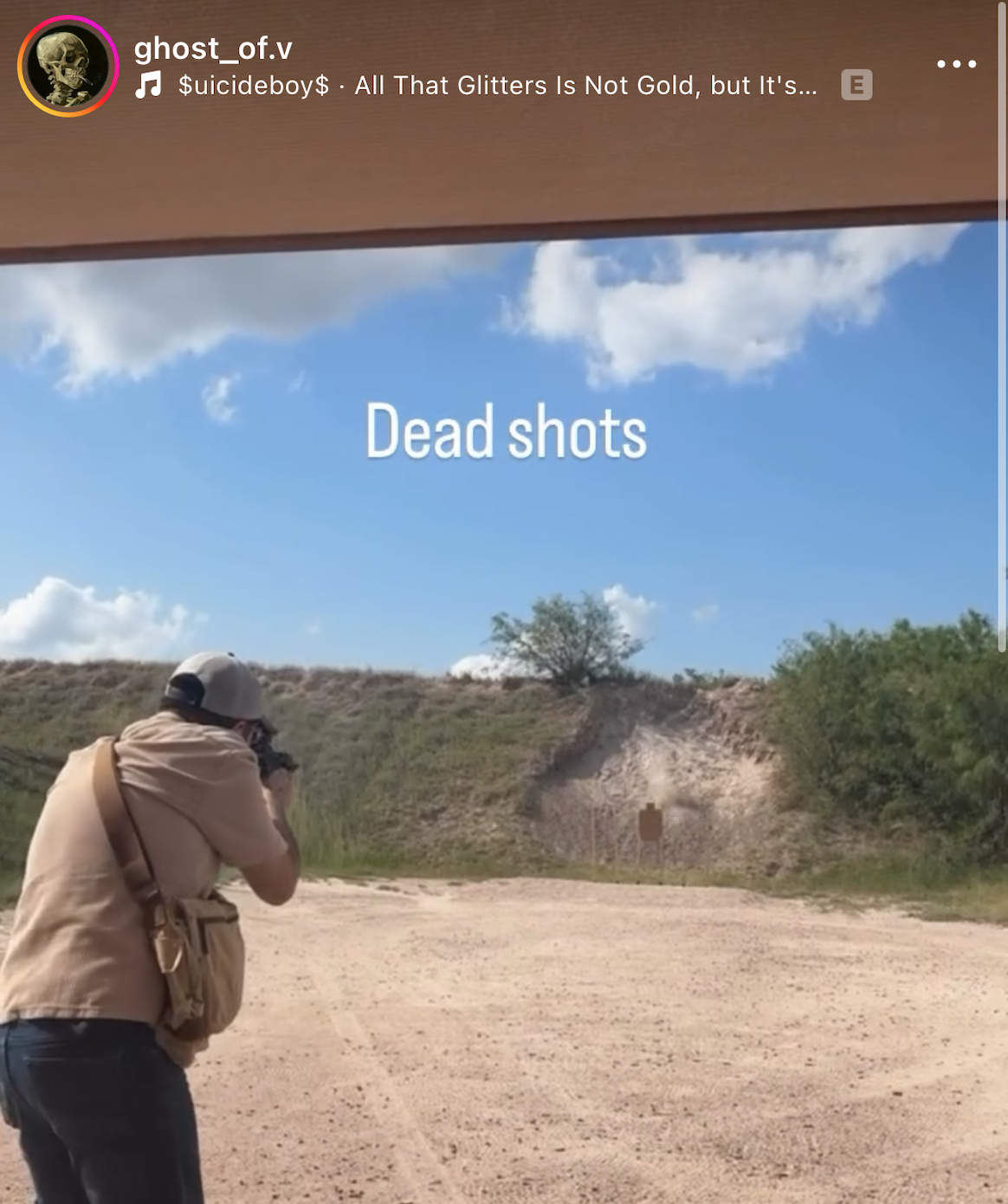 Instagram commenter shooting with a gun