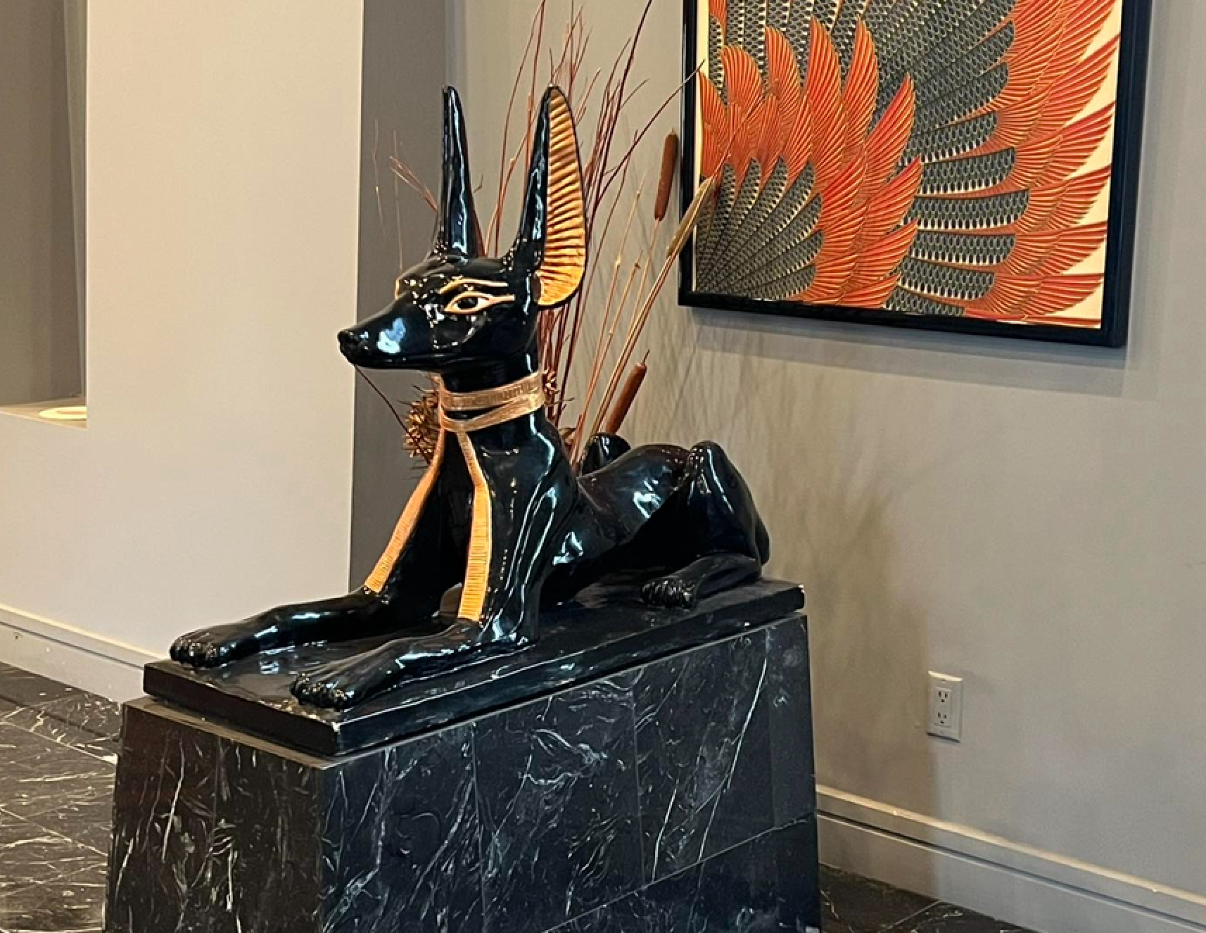 A statue of a sphinx