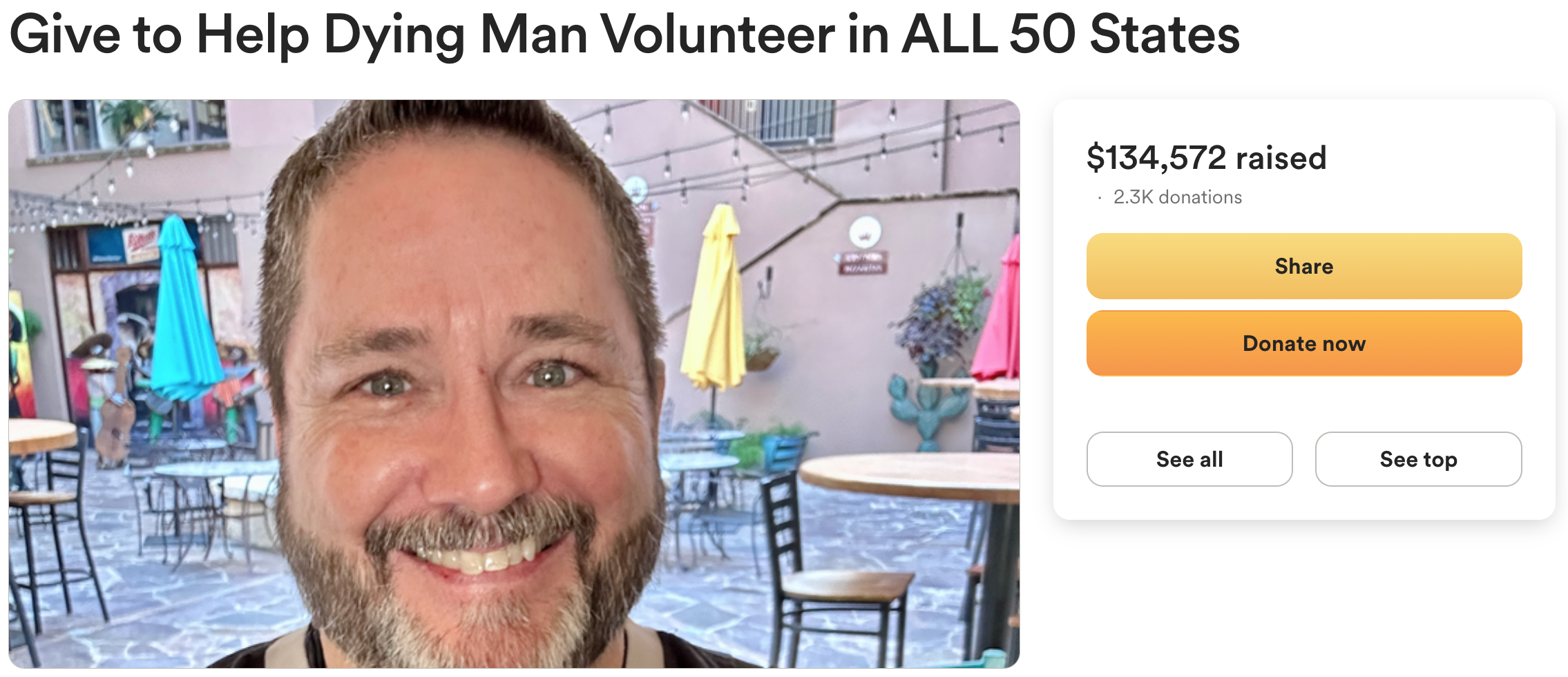 Give To Help Dying Man Volunteer reaches $134,000