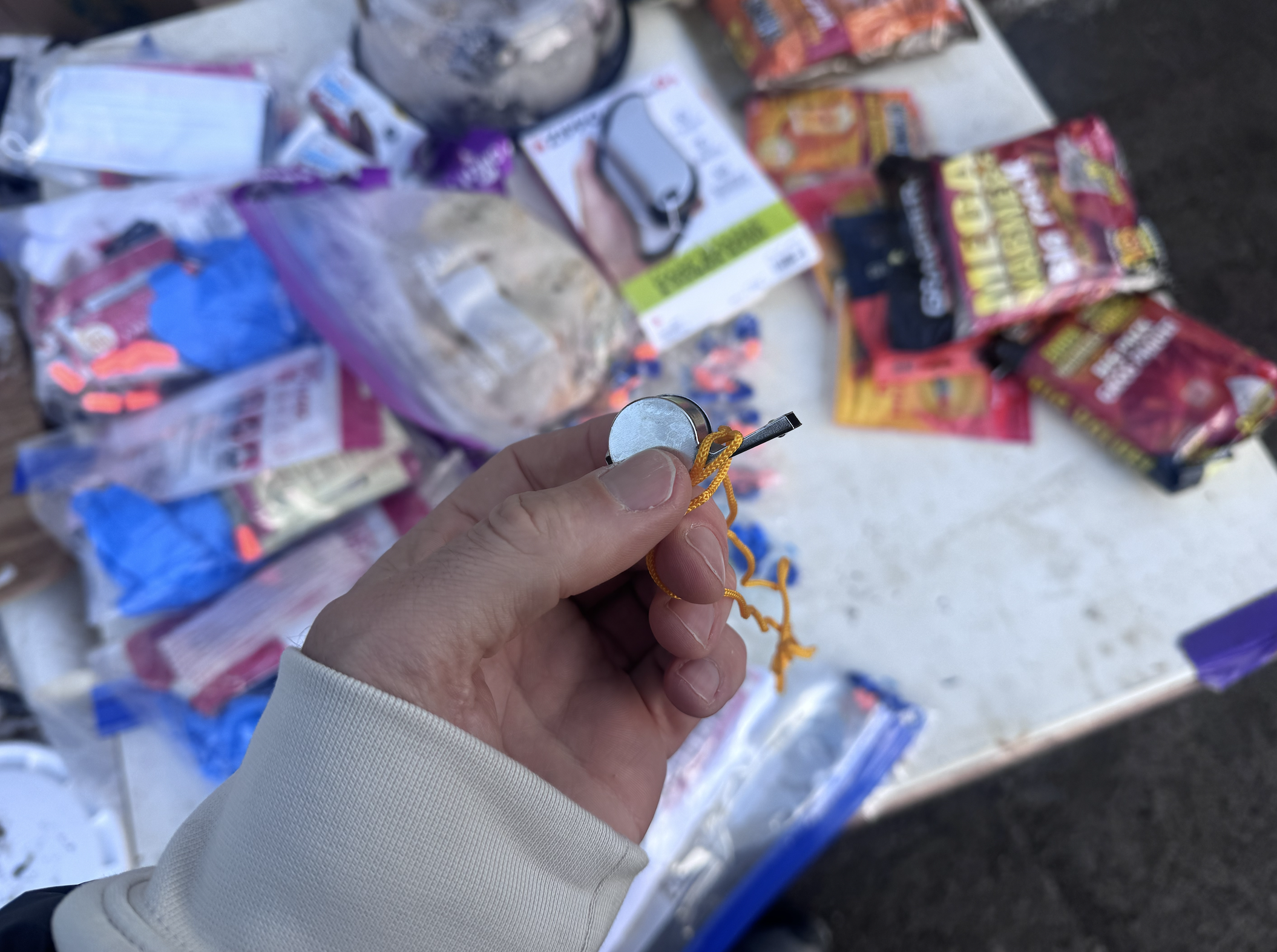 A whistle in my hand