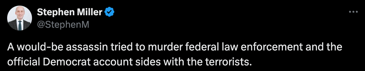 Stephen Miller calls him a "would be assassin"