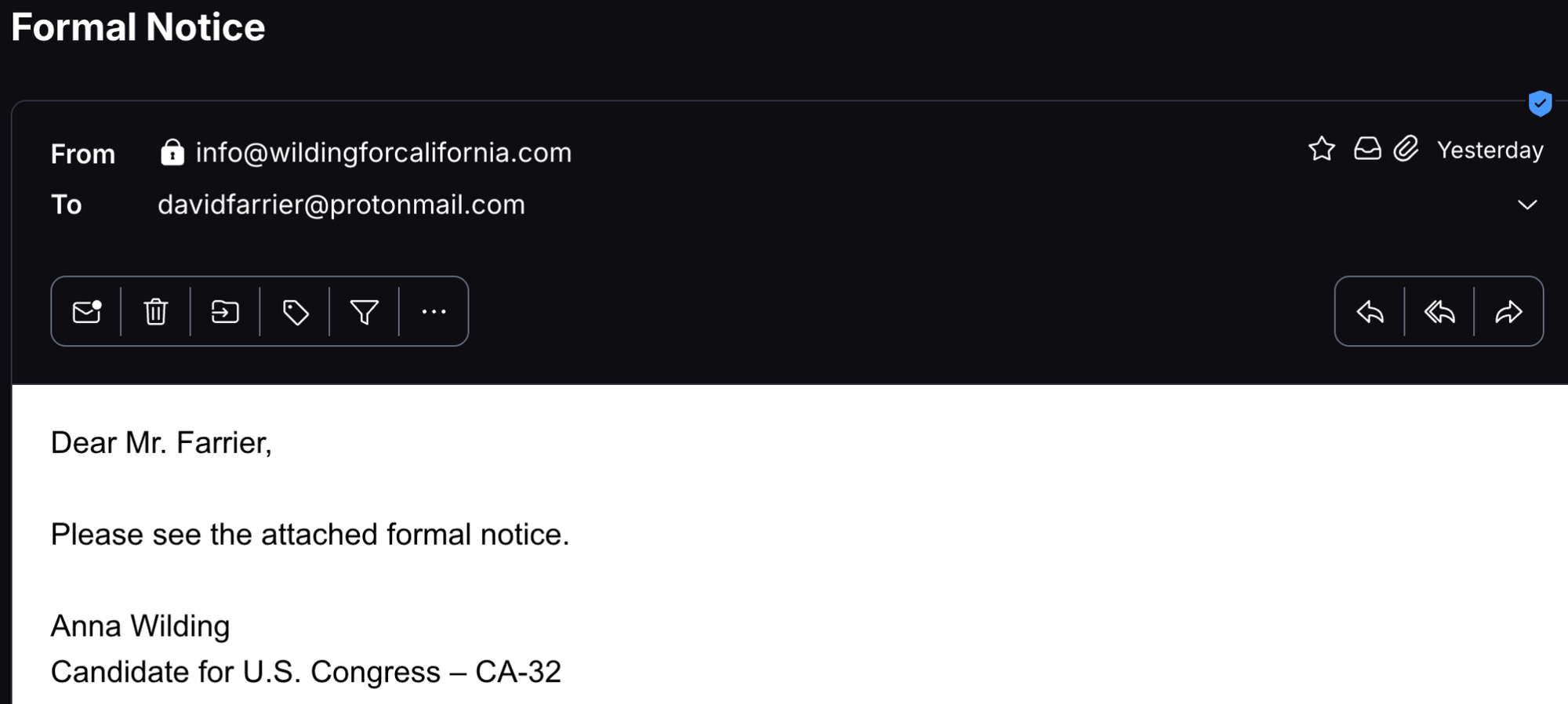 Legal threat
