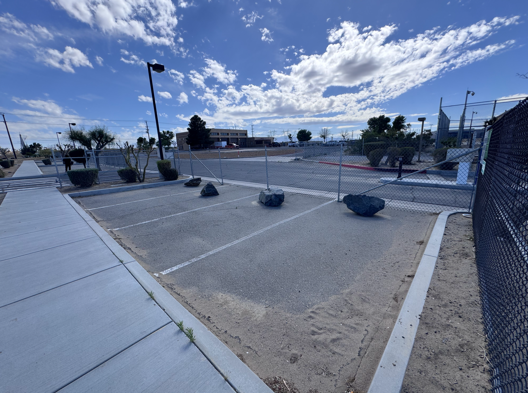 Rocks in each individual carpark