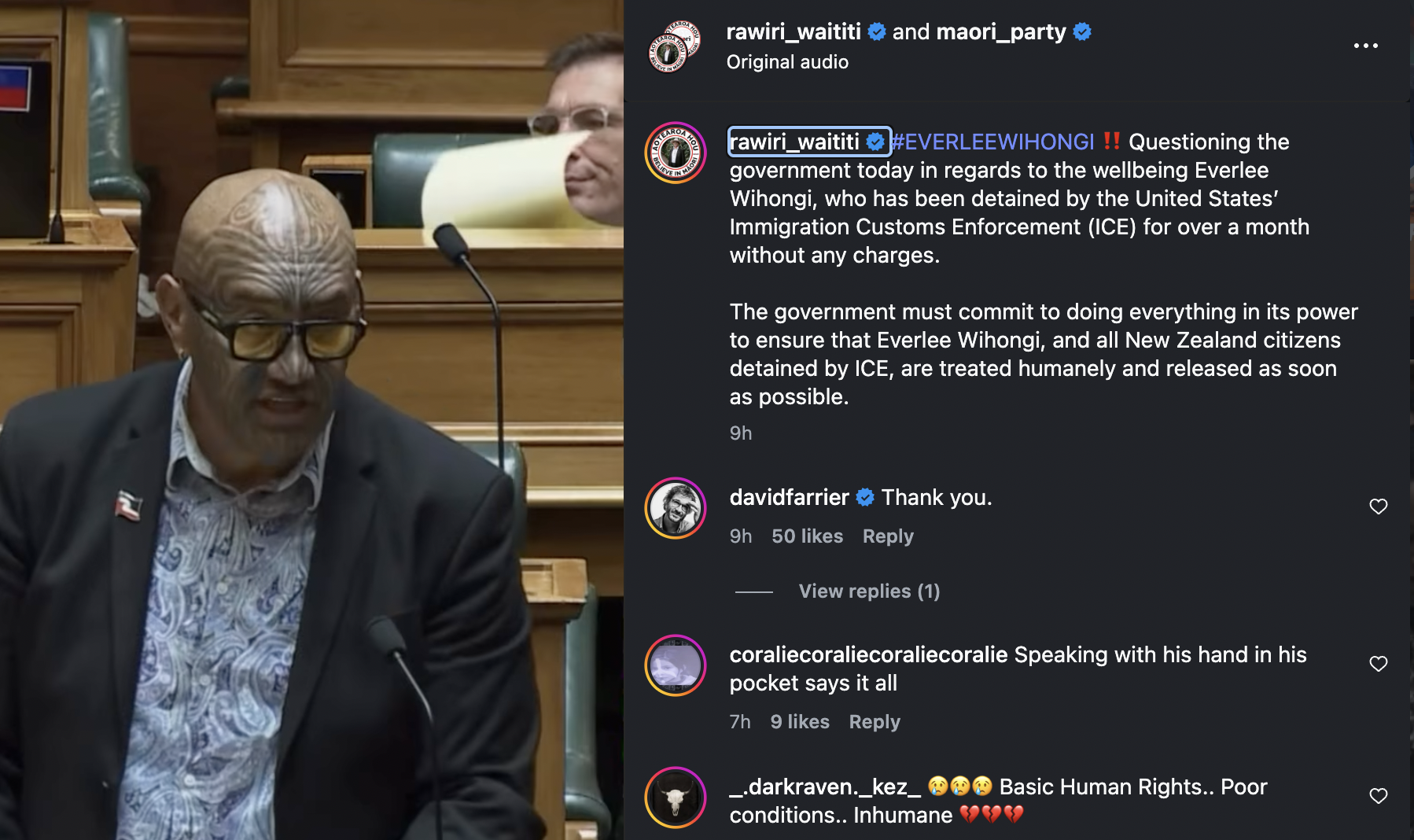 Maori party steps in and asks questions of the government