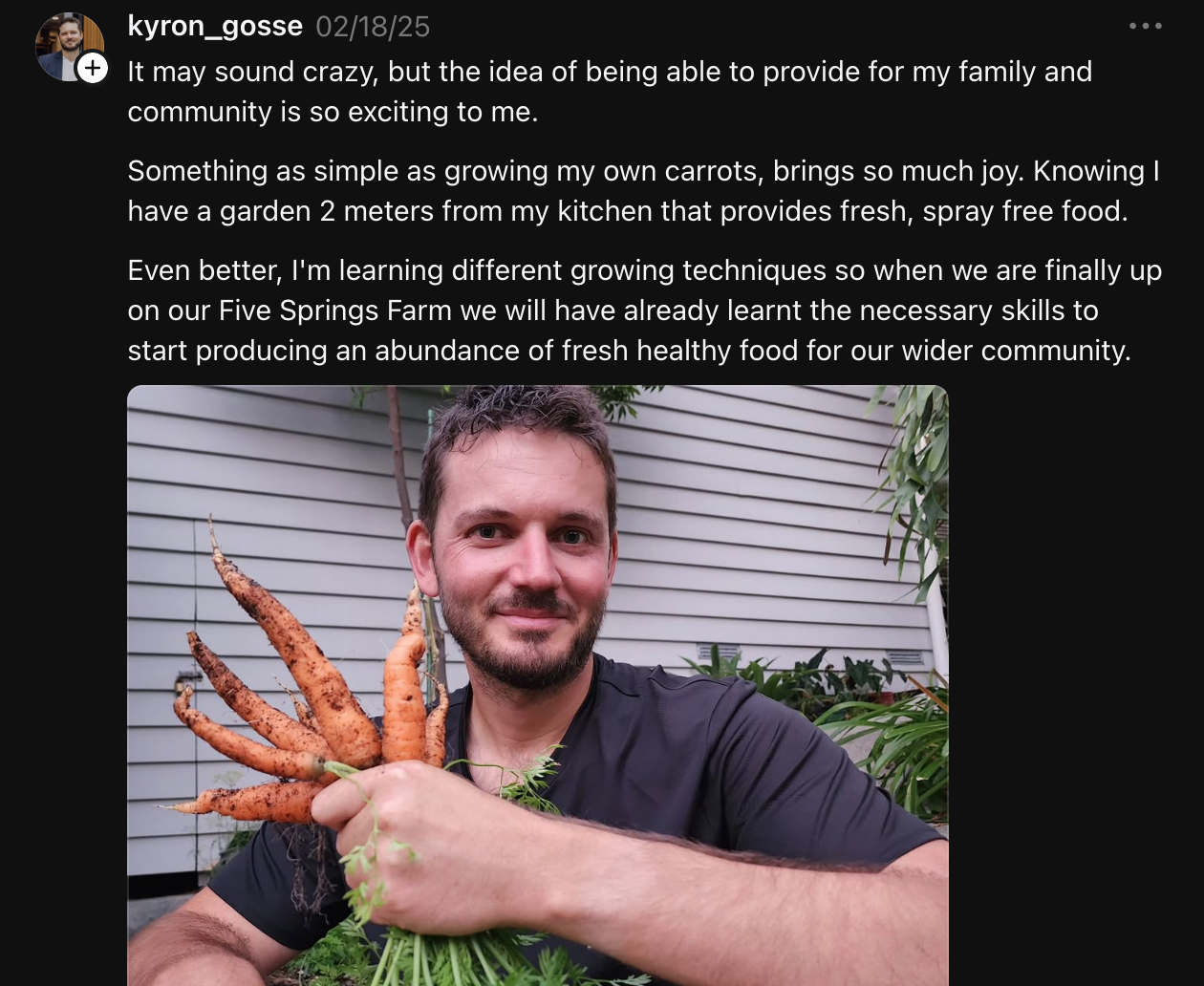 Kyron with carrots