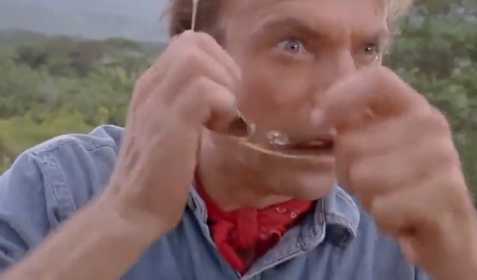 Sam takes glasses off in Jurassic Park