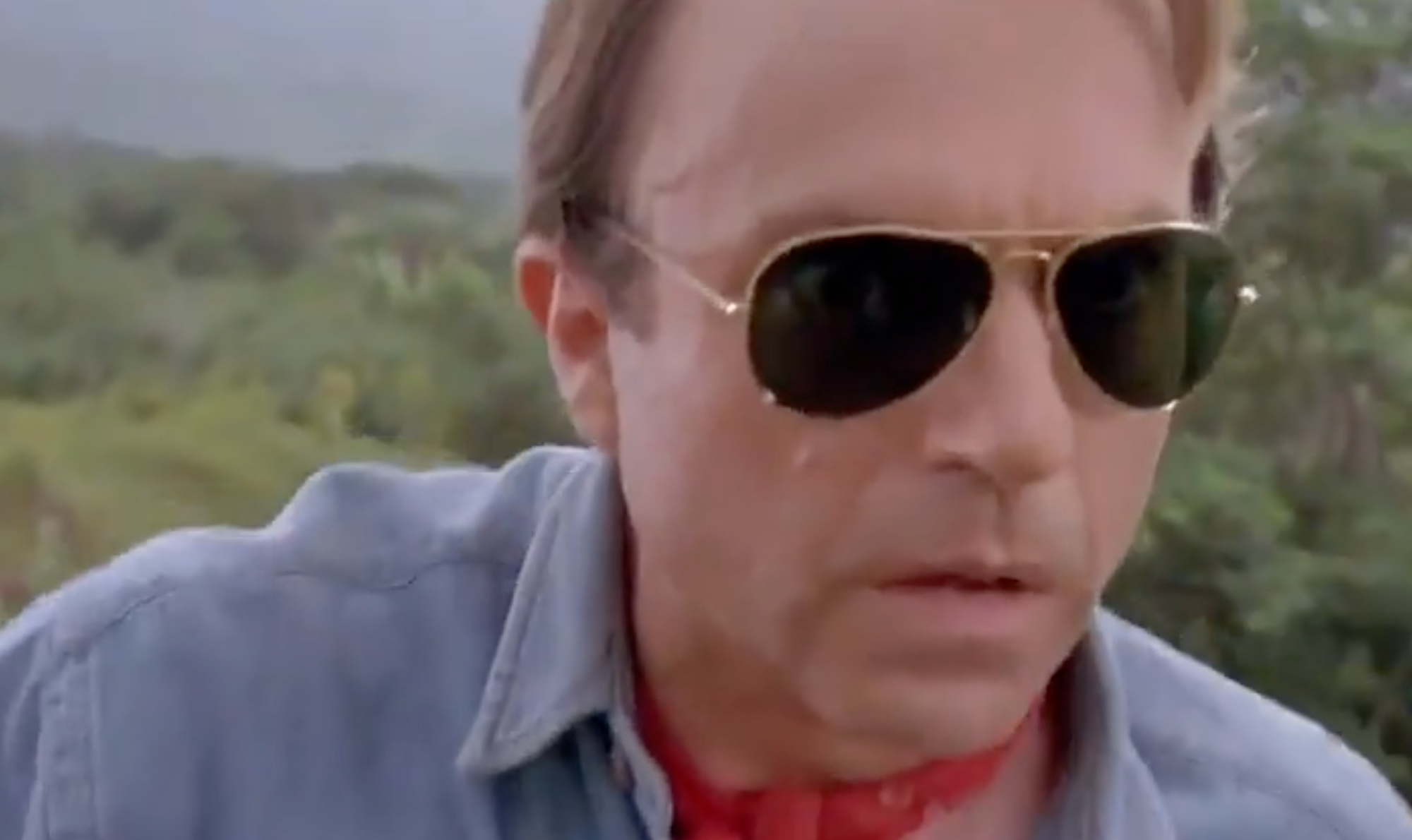 Sam takes glasses off in Jurassic Park