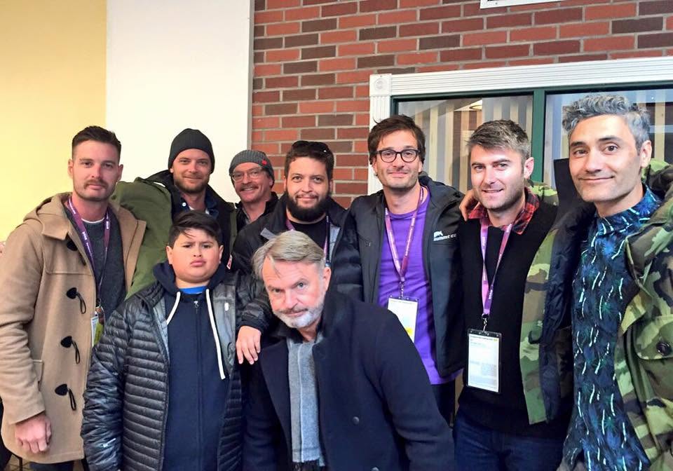Sam Neill and cast on set at Sundance