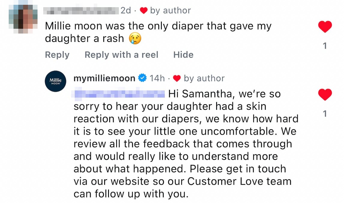 Compaints on my gram, Millie Moon responds