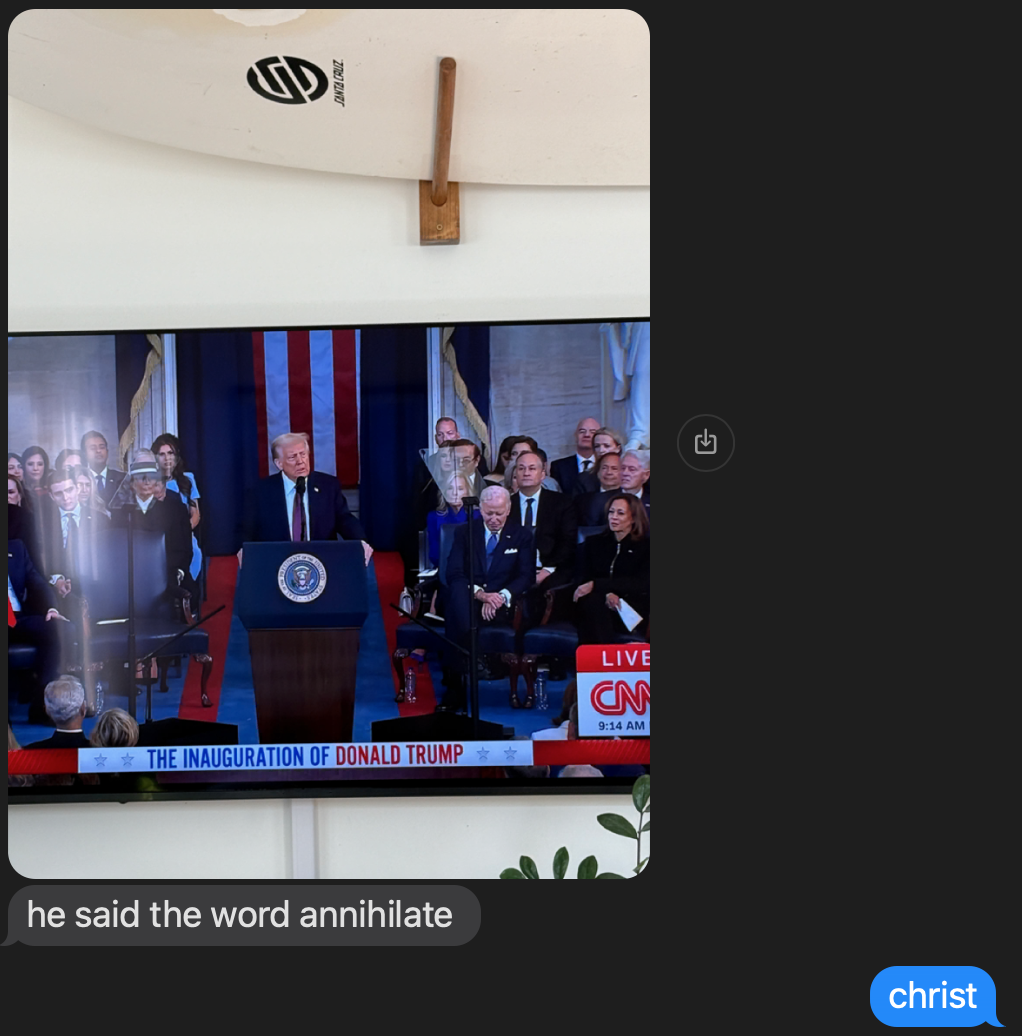 "he said the word annihilate"