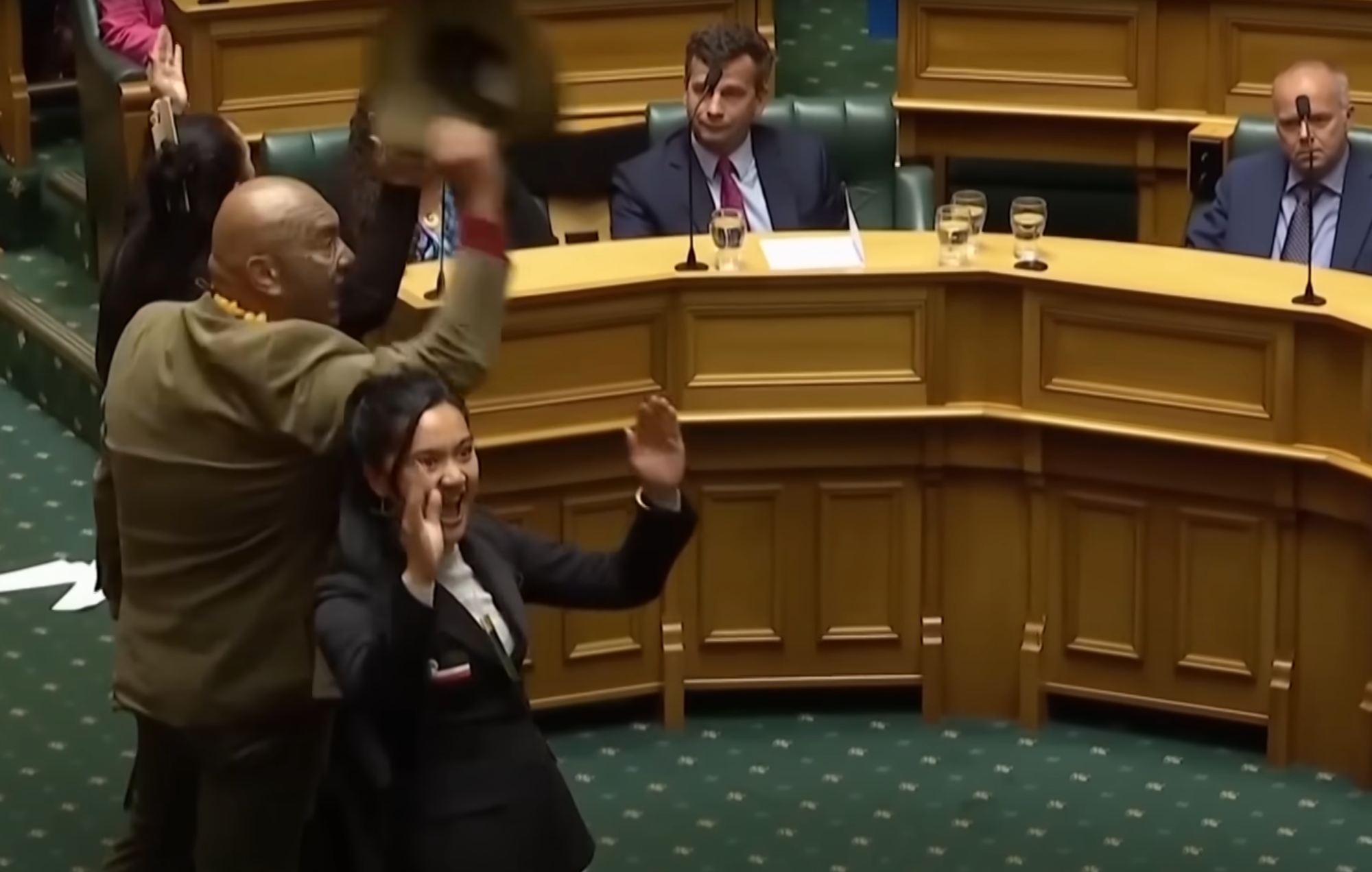 Haka as David Seymour looks on like a dimwit