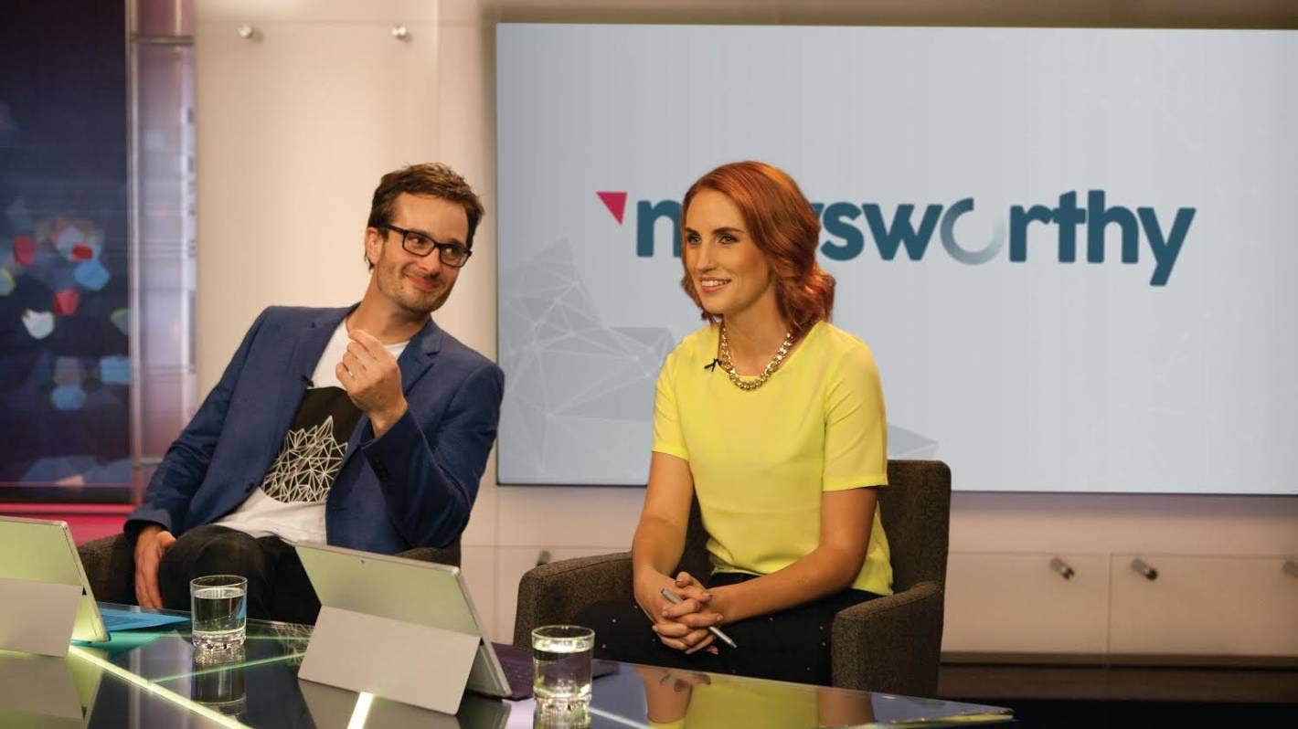 Me and Sam Hayes on set