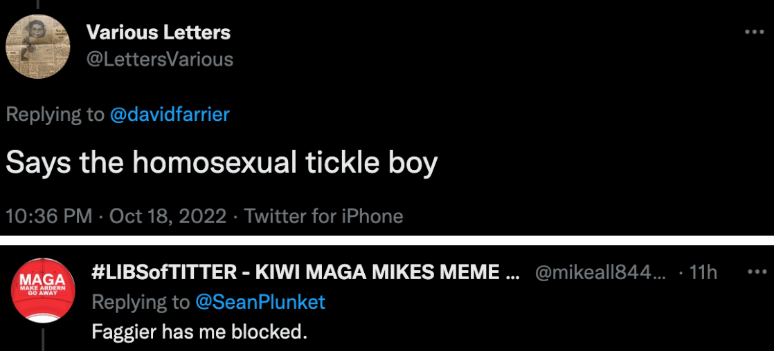 Says the homo tickle boy & faggier has me blocked