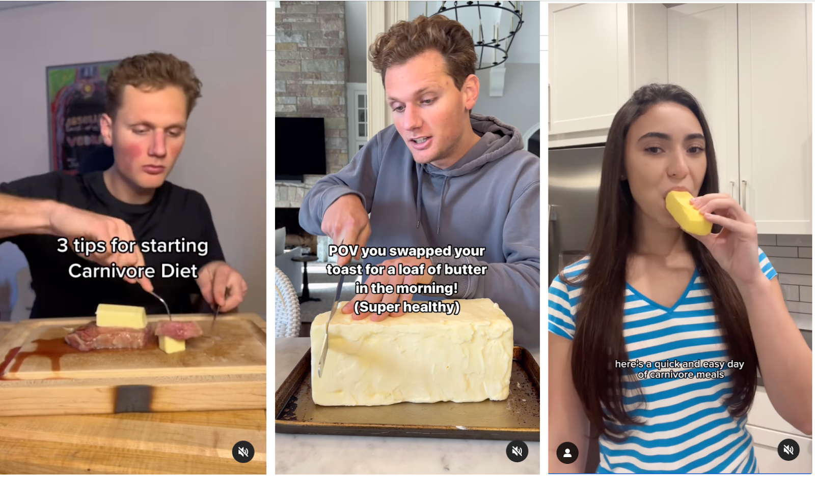 A man eats a load of butter