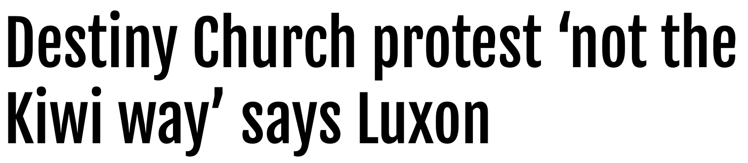 "Destiny Church protest not the kiwi way"