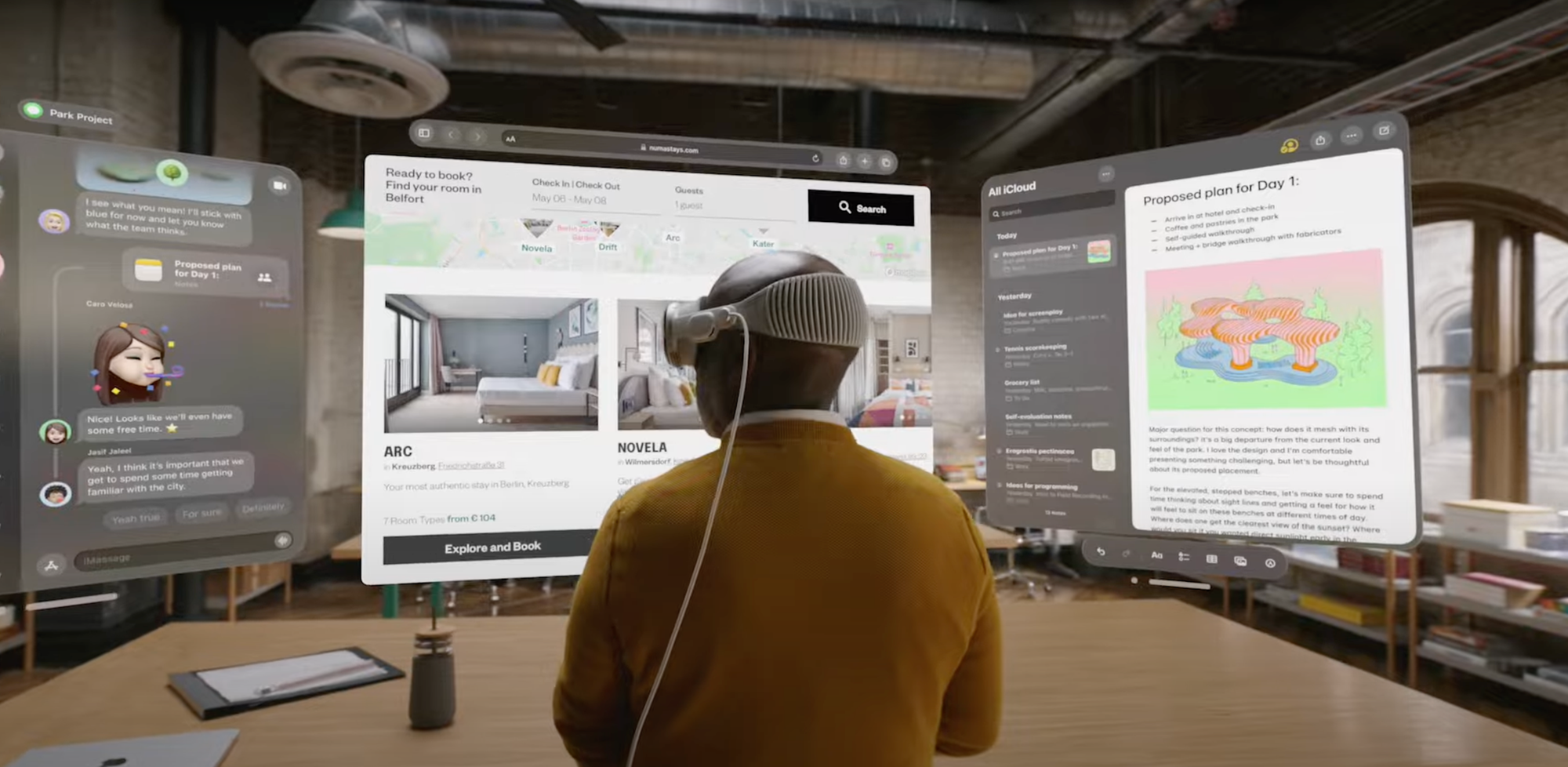 Man wearing Apple's new gear