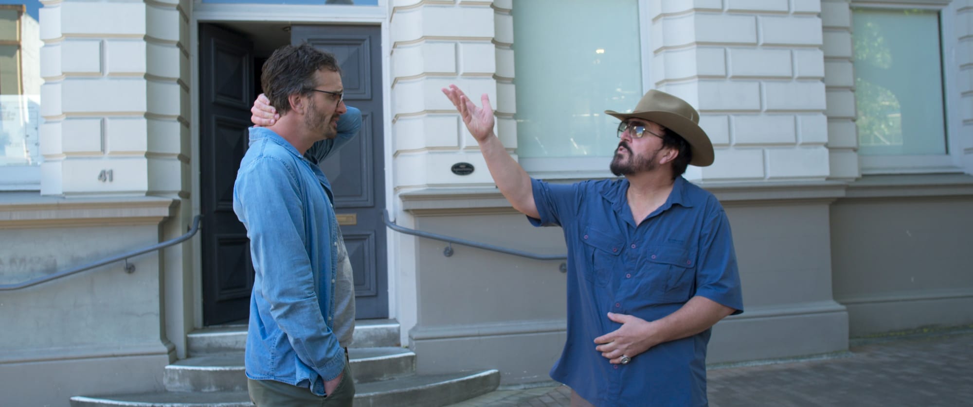 Me and Mister Organ outside the bank