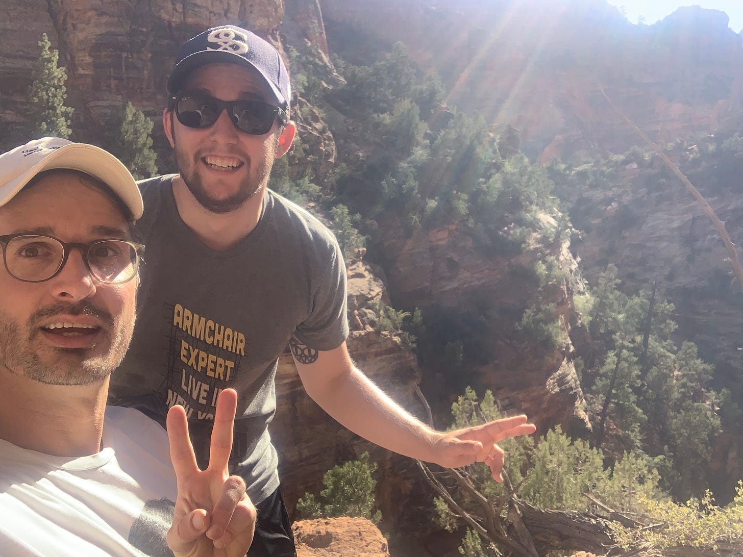 Rob giving a peace sign