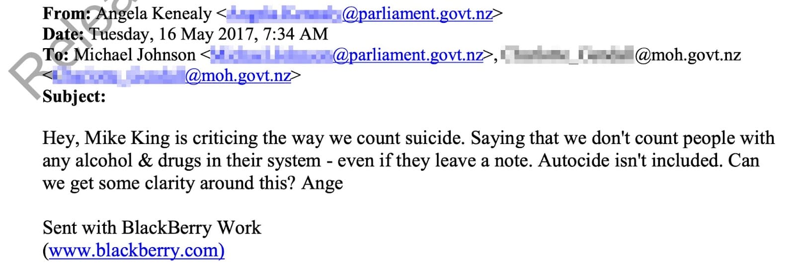 Email saying "Can we get some clarity around this?"