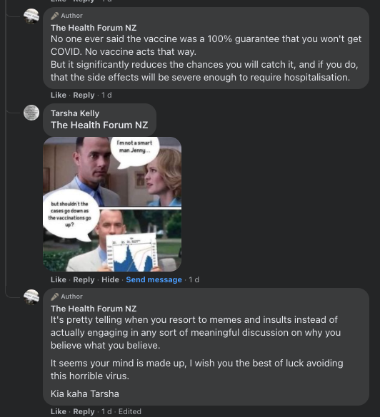 Memes and insults used as a way to "refute" Nick's posts