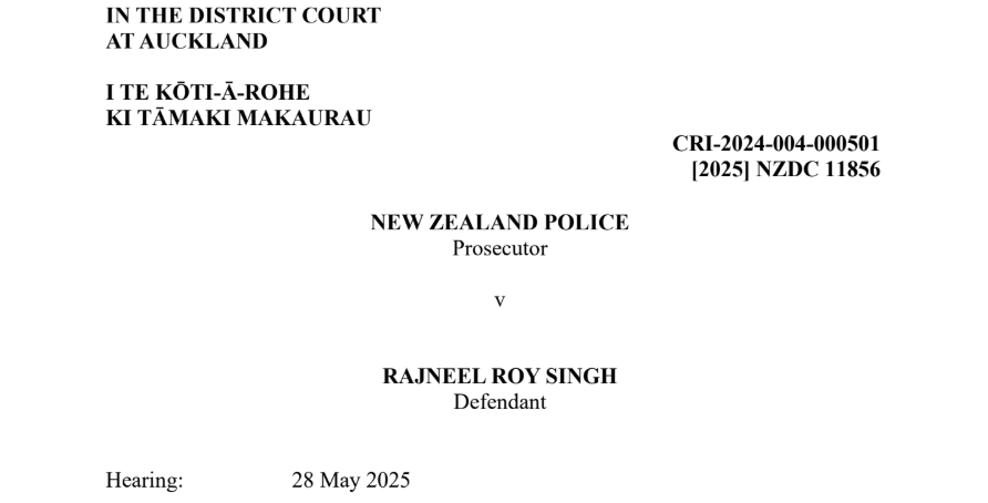 Court document of the case