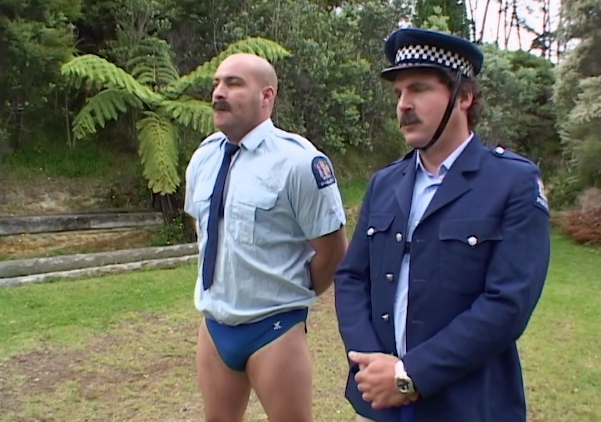 Leigh Hart in speedos on Speedo Cops