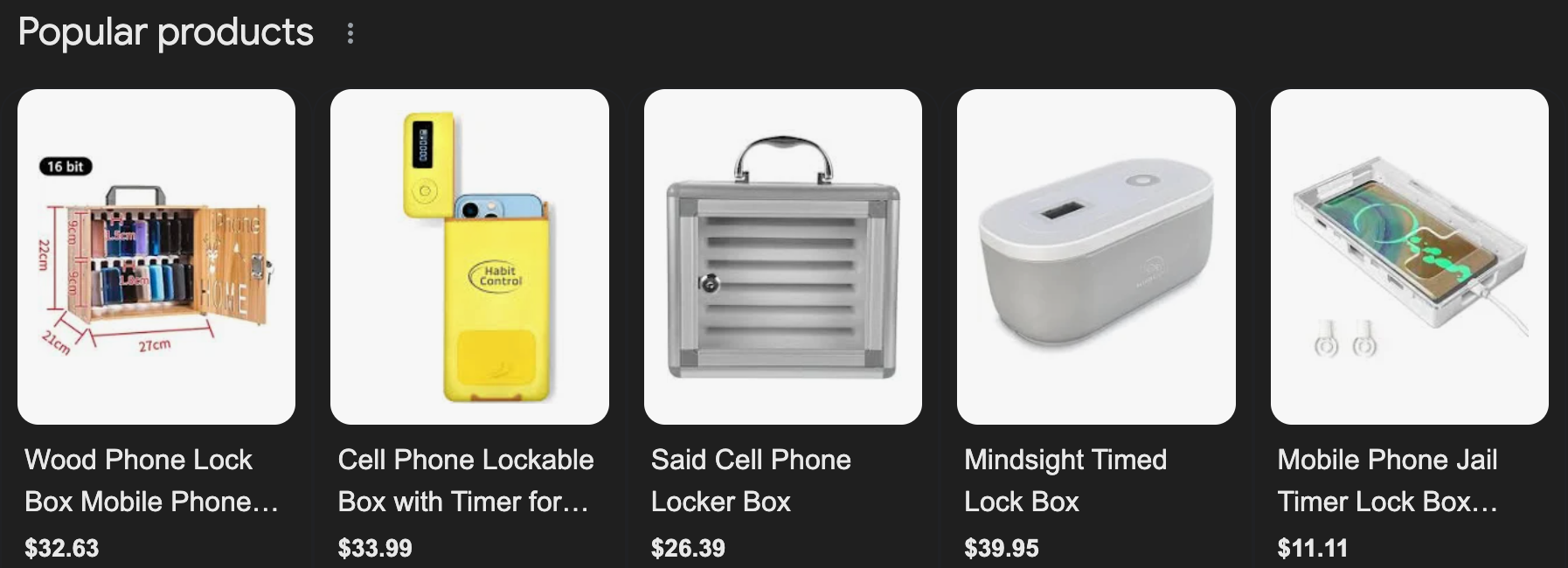 Various products that lock your phone away for a period