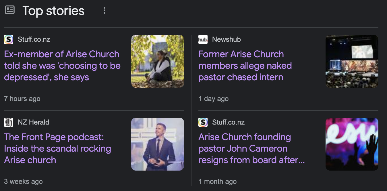 Top Google news results for Arise Church - many stories are there!