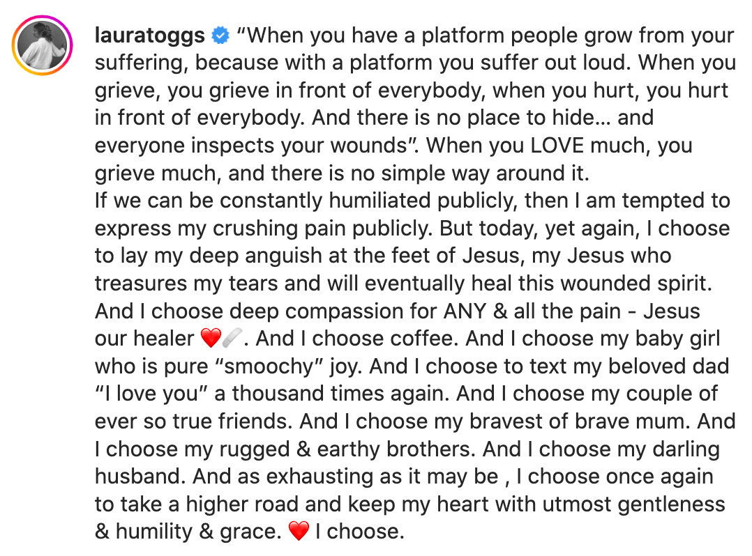 "And I choose coffee" she writes, instead of apologising