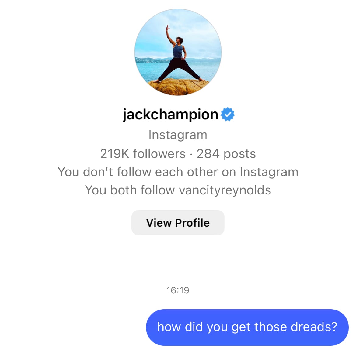 Me to @jackchampion: "How did you get those dreads?"