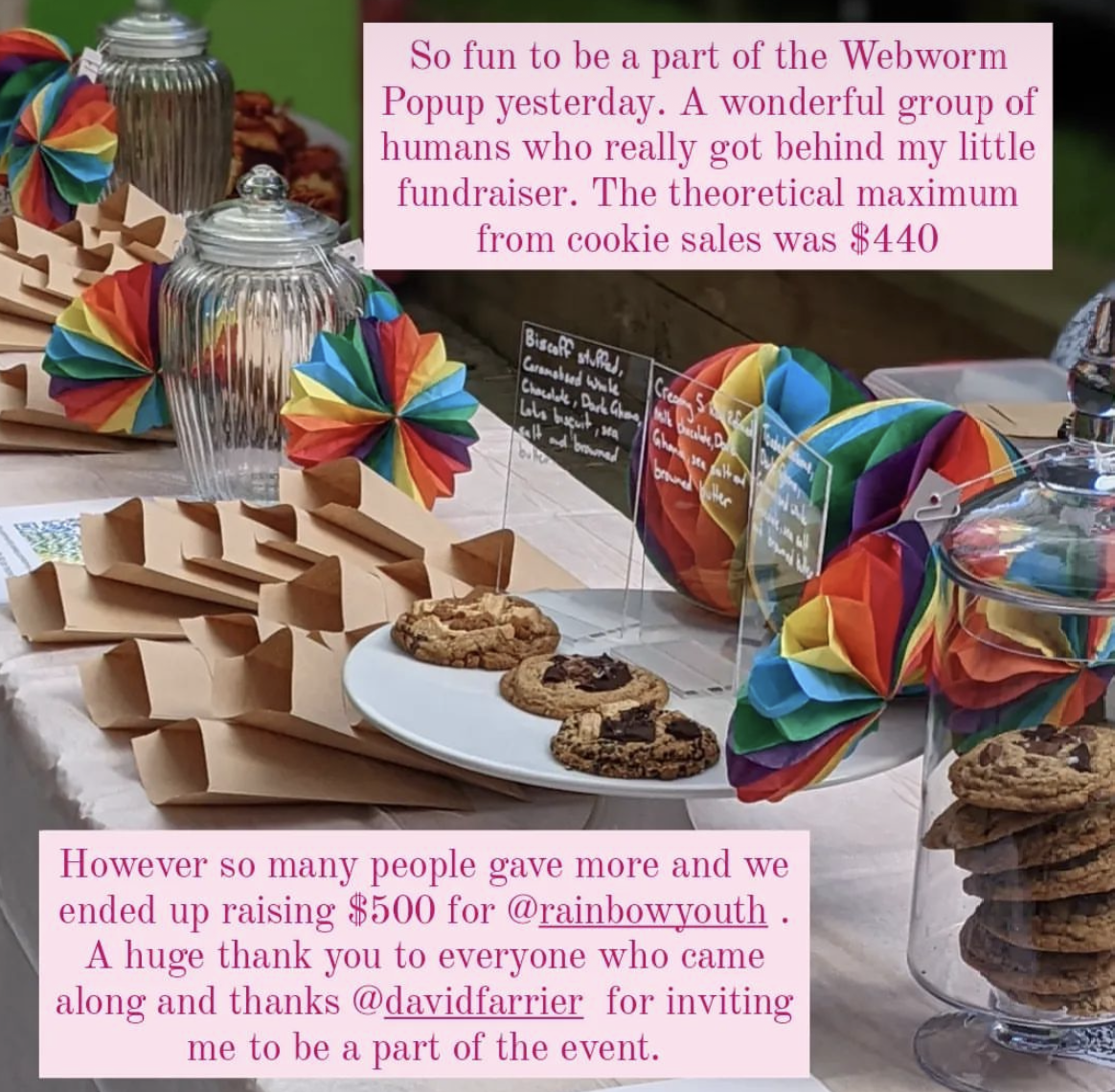 An Instagram post saying $500 has gone to Rainbow Youth