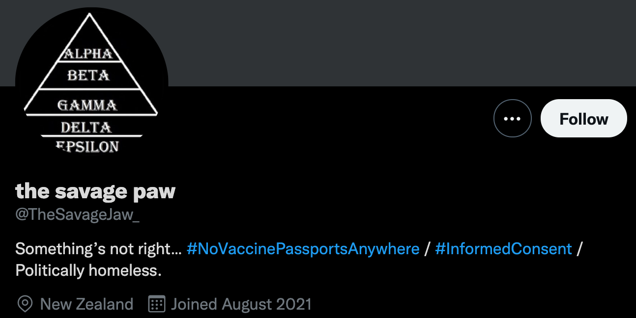 "Something’s not right… #NoVaccinePassportsAnywhere / #InformedConsent / Politically homeless."