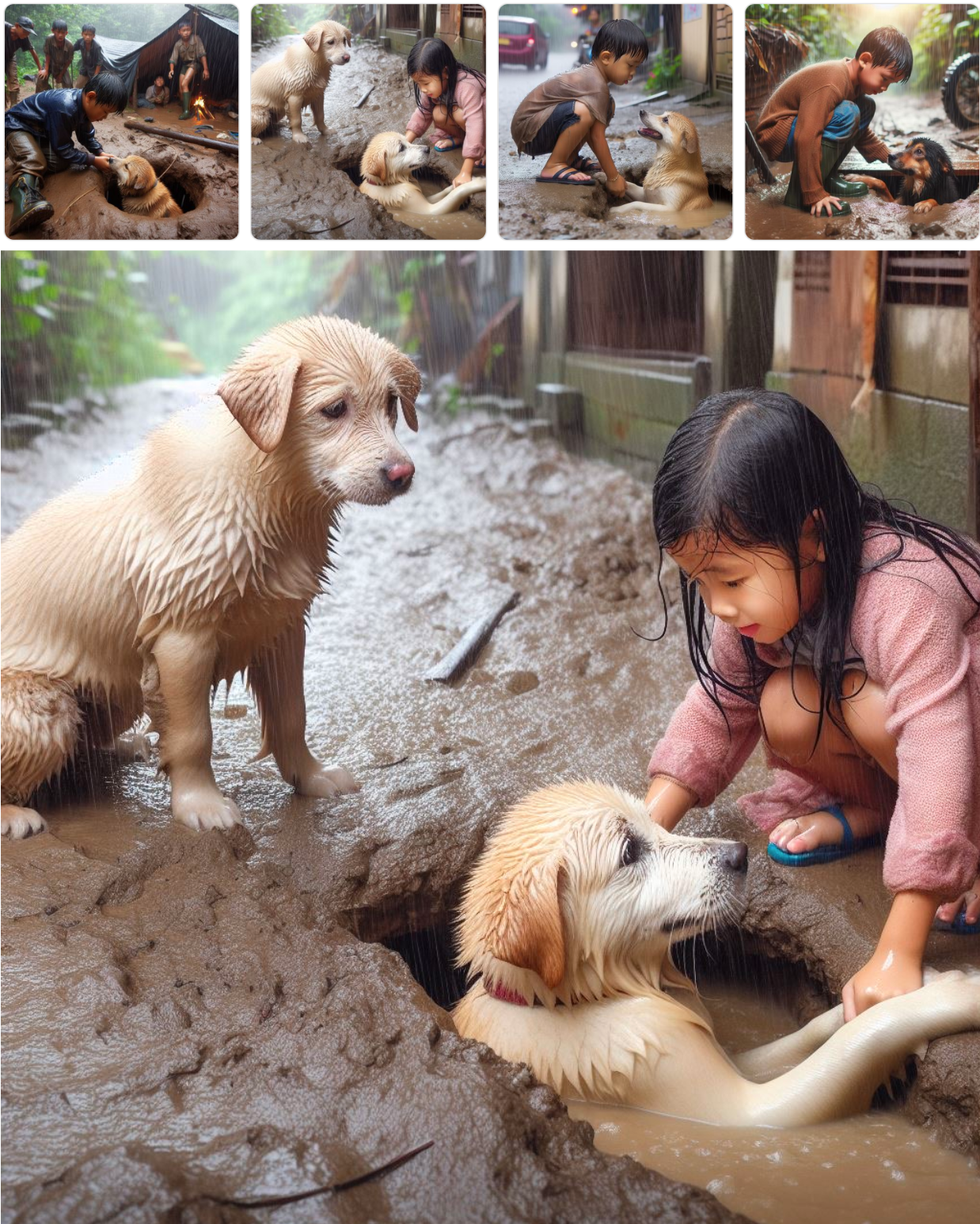 Hundreds of AI generated images of dogs in holes began turning up on my timeline.