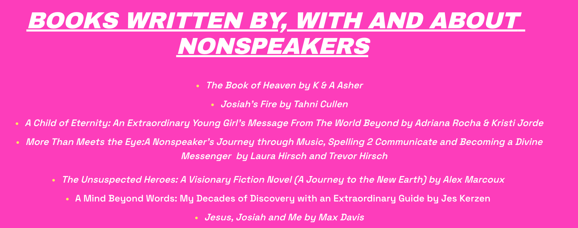 Many of the crazy books I just talked about being listed on the old TTT website