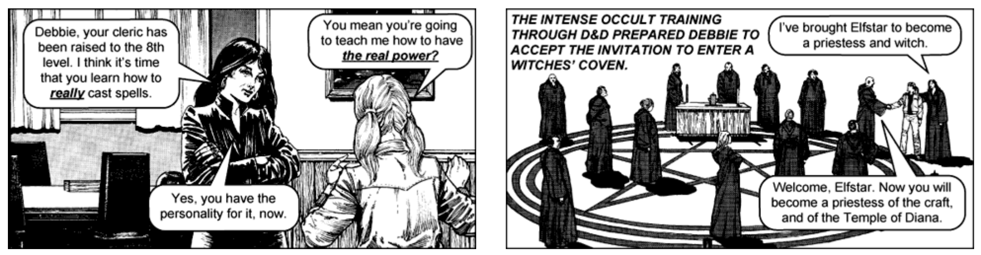 A tract showing how D&D players are also witches apparently