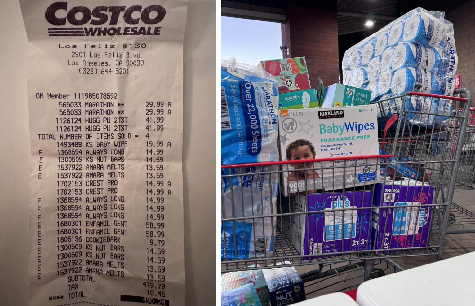 Shopping receipt